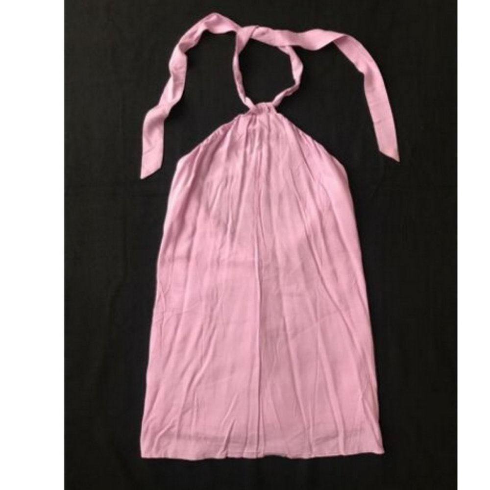 TOBI Pink Halter Tie Neck Scoop Back Short Dress S